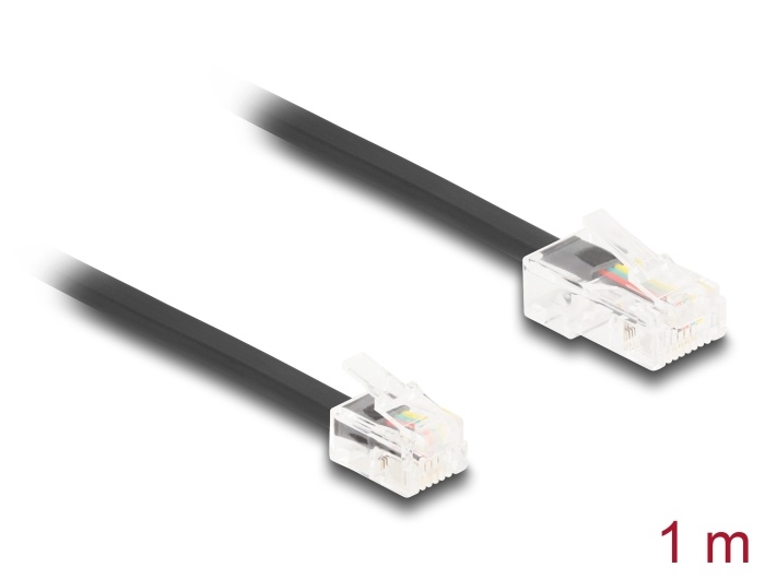 Delock Telephone Cable RJ45 plug to RJ11 plug black 1 m |