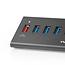 Nedis USB hub met 5 poorten - USB3.0 - Quick Charge 3.0 - externe 12V voeding / zwart - 1 meter