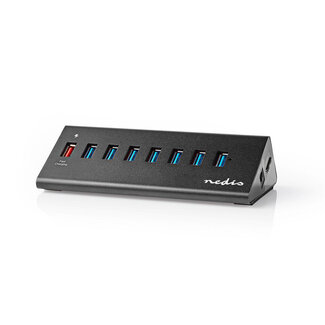 Nedis Nedis USB hub met 8 poorten - USB3.0 - Quick Charge 3.0 - externe 12V voeding / zwart - 1 meter