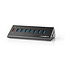 Nedis USB hub met 8 poorten - USB3.0 - Quick Charge 3.0 - externe 12V voeding / zwart - 1 meter