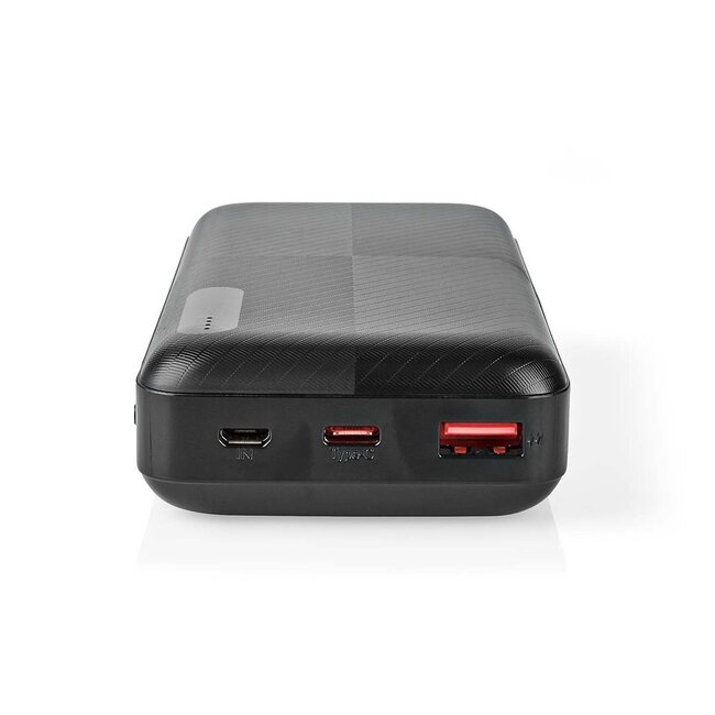Nedis Powerbank Fast Charge met 1x USB-A en 1x USB-C (max. 3A) - 20.000 mAh / zwart