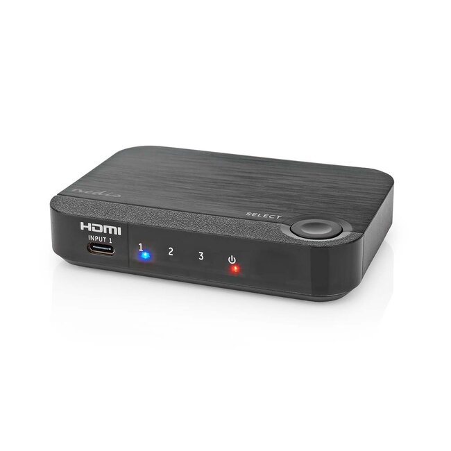 Nedis 2x HDMI + 1x USB-C naar 1x HDMI schakelaar - HDMI2.0 (4K 60Hz + HDR) / zwart