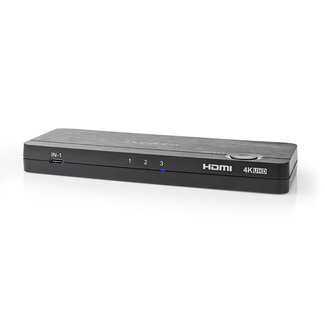 Nedis Nedis 2x HDMI/USB-A + 1x USB-C naar 1x HDMI/USB-A KVM switch - HDMI2.0 (4K 60Hz + HDR) / zwart