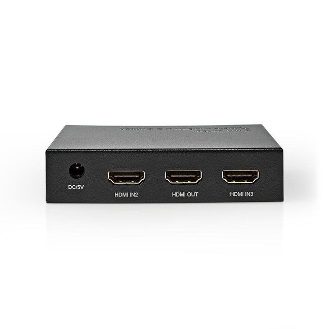 Nedis 2x HDMI + 1x USB-C naar 1x HDMI schakelaar met afstandsbediening - HDMI2.0 (4K 60Hz + HDR) / zwart
