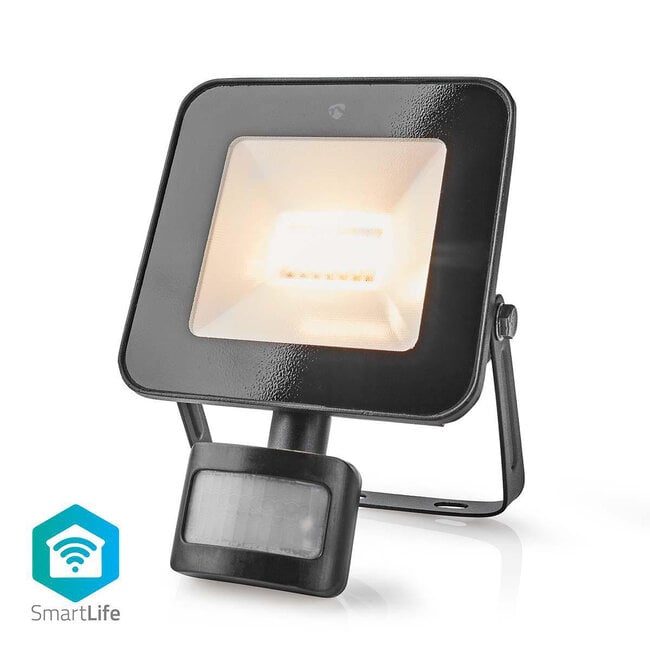 Nedis SmartLife Wi-Fi dimbare schijnwerper met bewegingssensor voor buiten / zwart