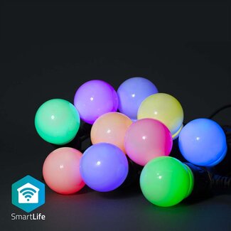 Nedis Nedis SmartLife Wi-Fi decoratieve LED-feestverlichting (grote bollen) - 9m - 10 LED's / full-color