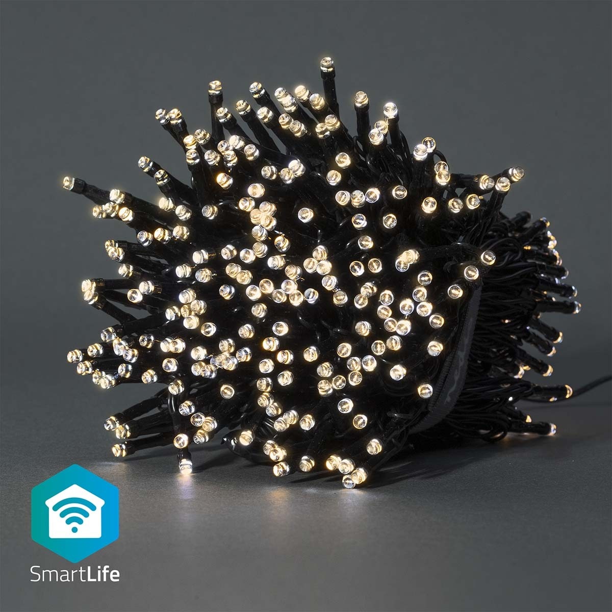 Slimme Wifi LED Lichtsnoer - Warm Wit - 20 meter - 400 LED's - IP65 - Zwart