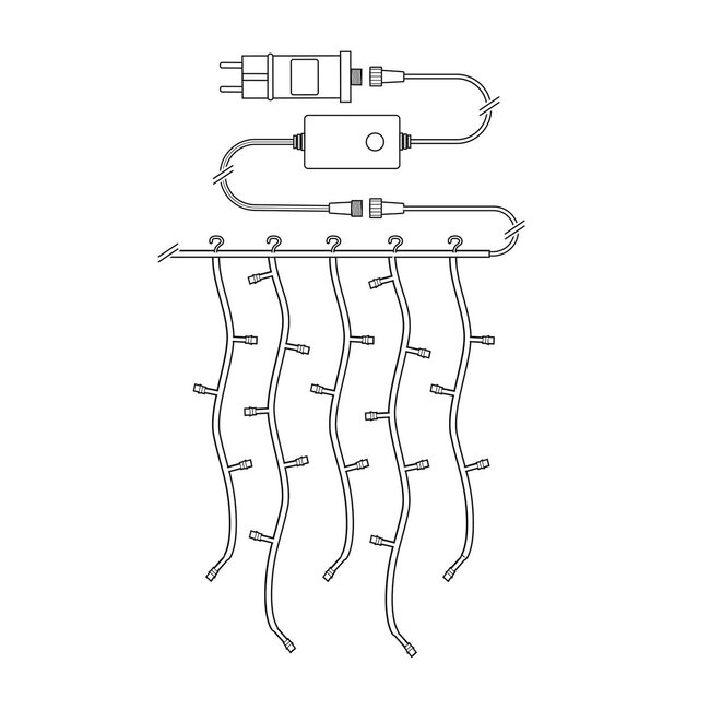 Nedis SmartLife Wi-Fi decoratief LED-ijspegelgordijn - 80x 0,4m/0,6m - 400 LED's / warm-wit tot koud-wit