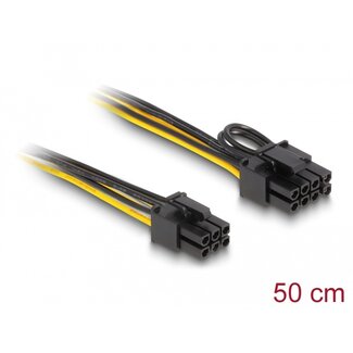DeLOCK Delock Power Cable PCI Express 6 pin male to PCI Express 6+2 pin male 50 cm