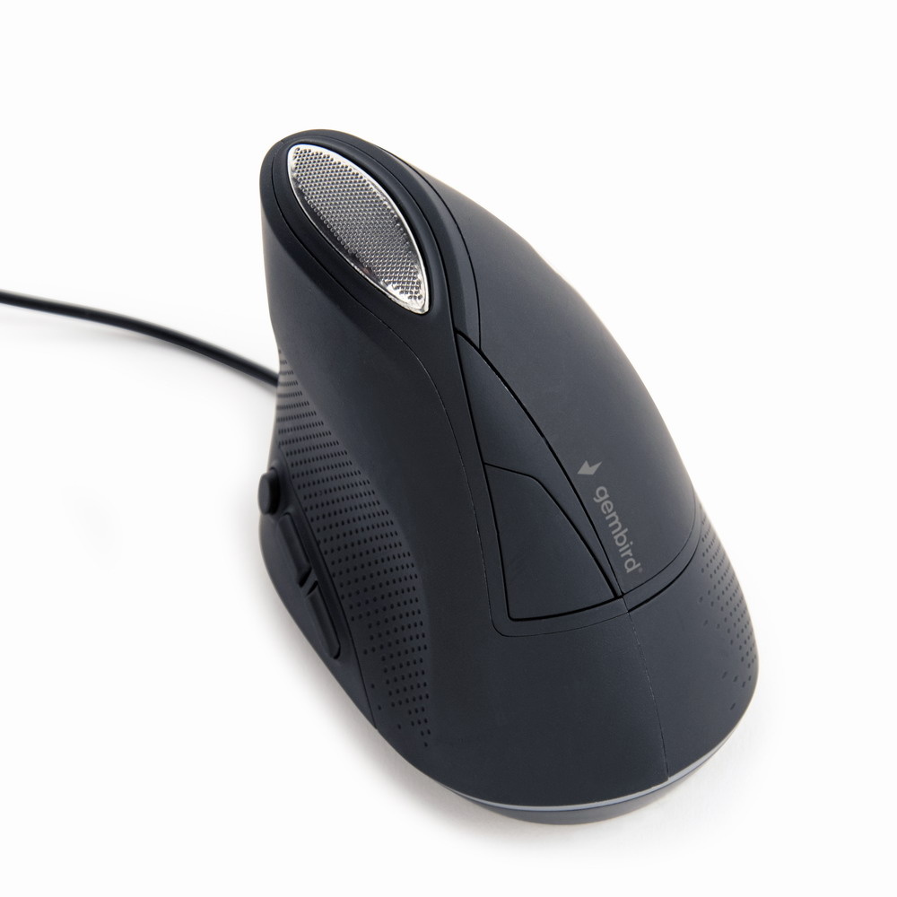 Gembird MUS-ERGO-03. Vormfactor: Rechtshandig. Bewegingsdetectietechnologie: Optisch, Aansluiting: USB Type-A, Bewegingsresolutie: 3200 DPI, Soort knoppen: Drukknoppen, Aantal knop