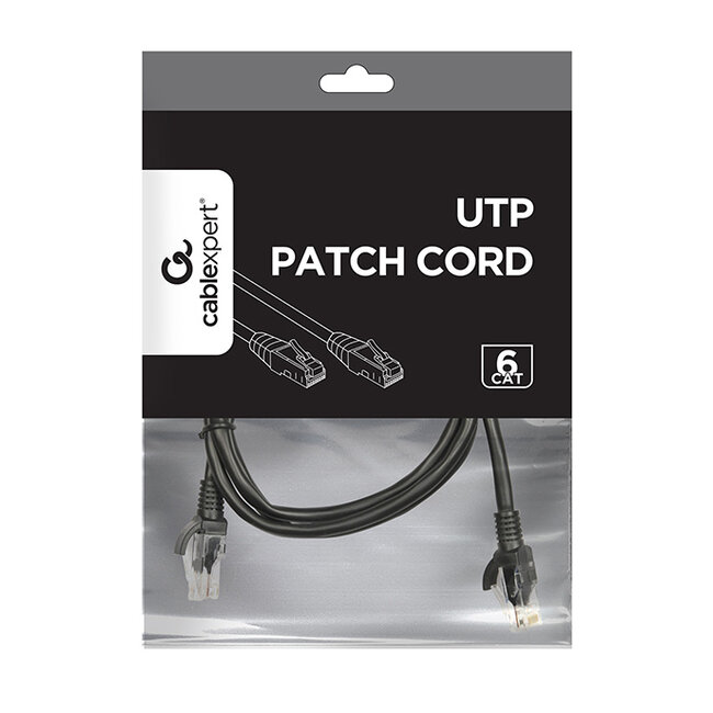 UTP Cat6 patchkabel, 1 m, zwart