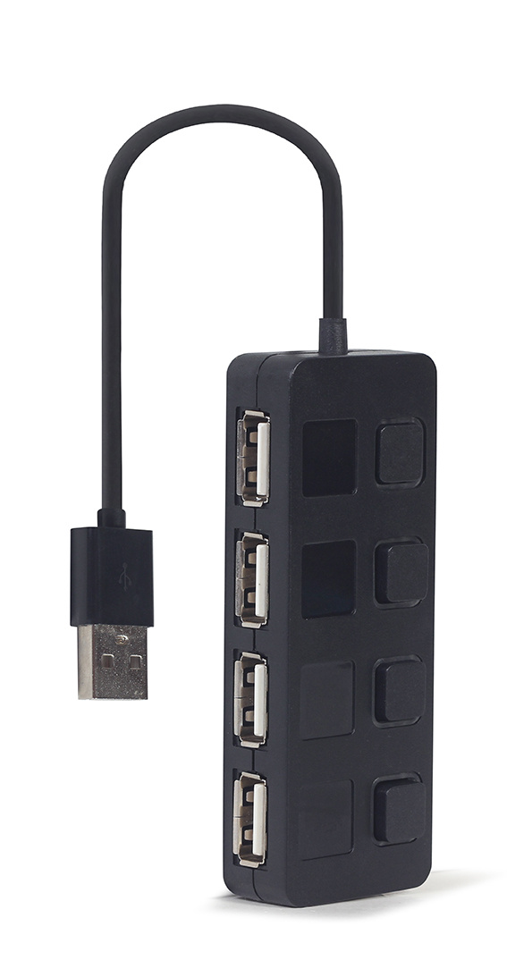 Gembird UHB-U2P4-05 - hub - 4 ports USB hub - 4 - Zwart