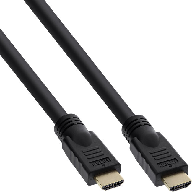 InLine® HDMI kabel, High Speed HDMI kabel met Ethernet, M/M, zwart, vergulde contacten, 10m