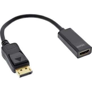 InLine® InLine® DisplayPort zu HDMI Adapterkabel met Audio, DisplayPort Male auf HDMI Female, zwart, 0,15m