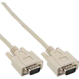 InLine® InLine® VGA kabel, 15-pins HD M/M, beige, 1m