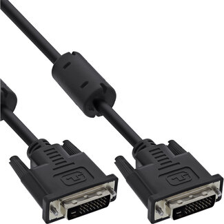 InLine® InLine® DVI-D kabel, 24+1 M/M, Dual Link, 2 ferrietkernen, 10m