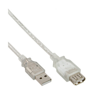 InLine® InLine® USB 2.0 kabel, transparant, A M/V, 5m