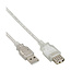 InLine® USB 2.0 kabel, transparant, A M/V, 5m