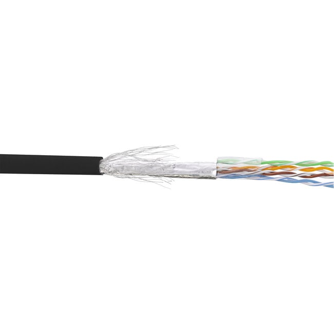 InLine® Patchkabel Cat.5e, S-FTP, AWG26, PVC, 100m, zwart