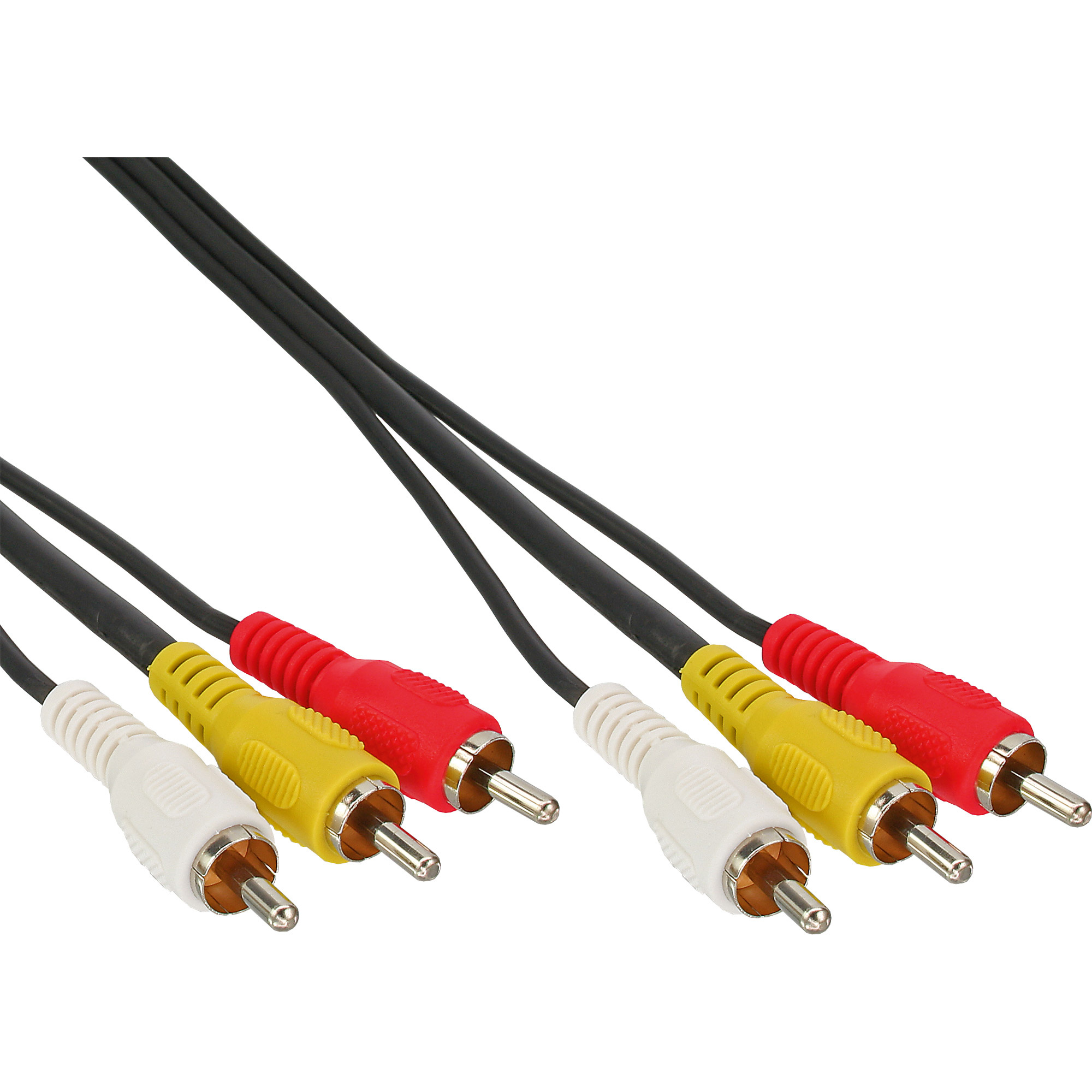 InLine 89610. Snoerlengte: 10 m, Aansluiting 2: 3 x RCA, Kleur van het product: Zwart