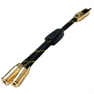 Roline ROLINE GOLD 3,5mm Adapter Cable (1x Male, 2x Female), 0,15m