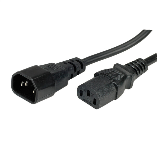 BACHMANN kabel voor koud apparaat C13-C14, zwart, 2 m