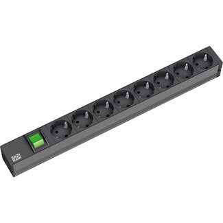 Bachmann BACHMANN 19" stekkerdoos 8-voudig, met schakelaar, zwart
