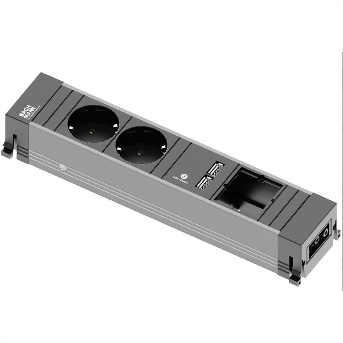 BACHMANN CONFERENCE TOP FRAME Medium inbouw stekkerdoos 2x geaard contact 2x USB-oplader 1 xABD |
