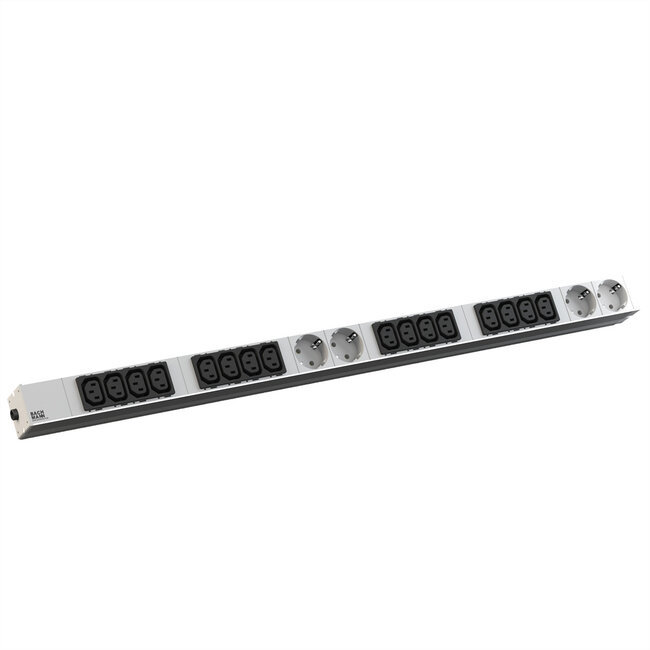BACHMANN IT PDU ALU 1HE 16x C13 4x geaard contact CEE 16A blauw