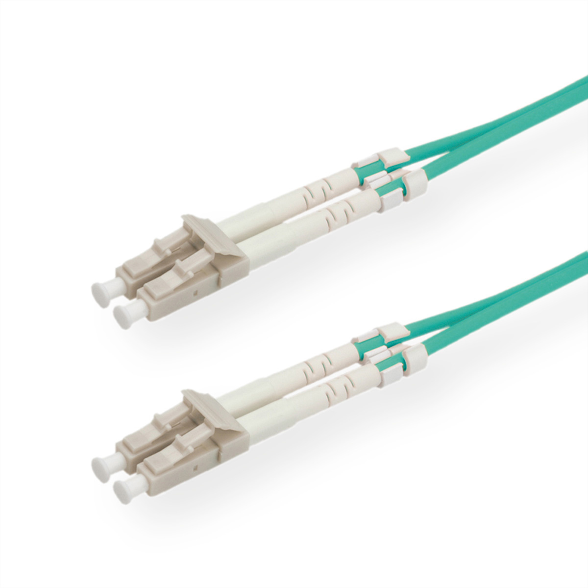 Roline ROLINE Fibre Optic Jumper Cable, 50/125µm, LC/LC, OM3, turquoise 0.5 m. Aansluiting 1: LC, Aansluiting 2: LC