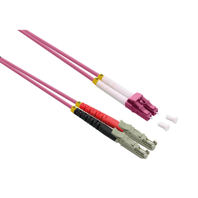 ROLINE glasvezelkabel duplex 50/125µm OM4, LSH/LC, LSOH, violet, 1 m