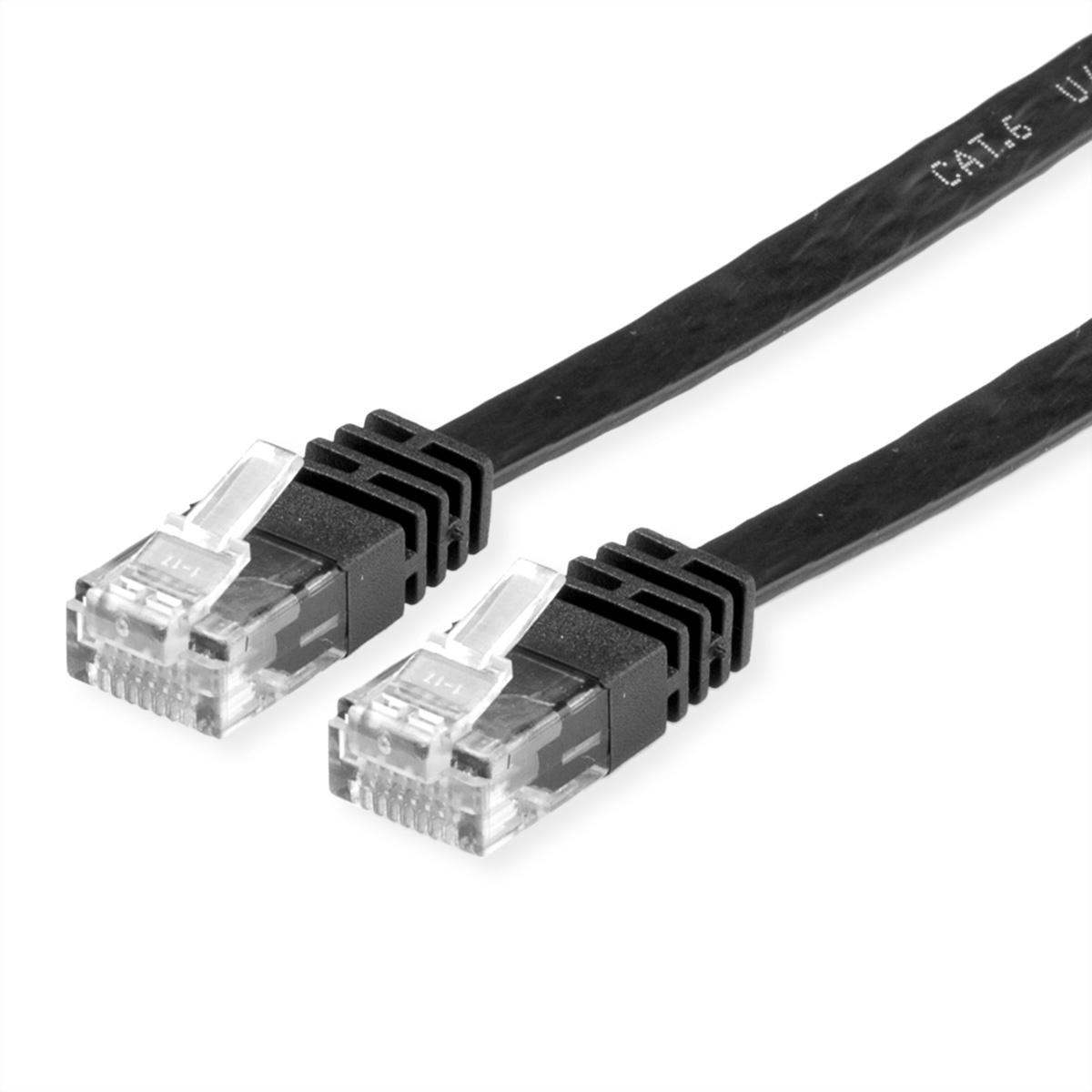 Roline Value UTP Cat.6 Flat Network Cable, black 5 m. Kabelafscherming: U/UTP (UTP)