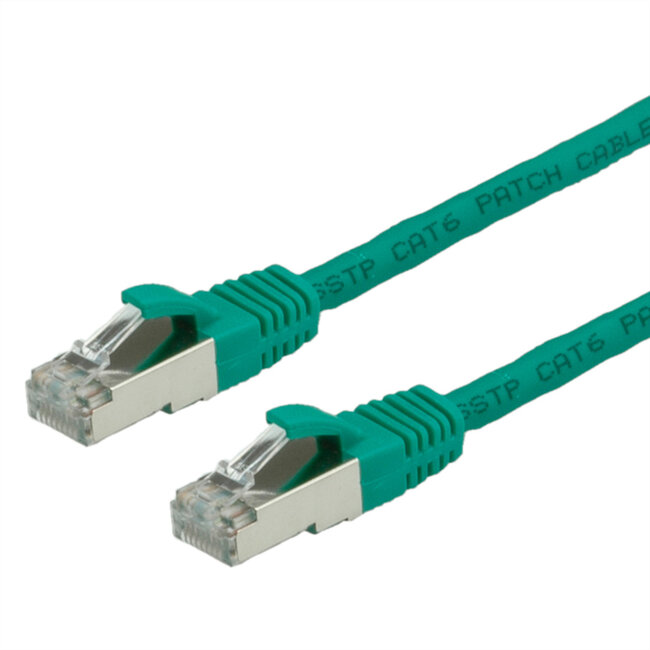 VALUE Patchkabel Cat.6 (Class E) S/FTP (PiMF), LS0H, groen, 7 m