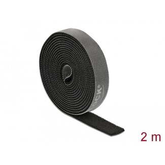 DeLOCK Delock Hook-and-loop tape on roll L 2 m x W 15 mm black