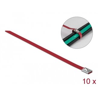 DeLOCK Delock Stainless Steel Cable Ties L 200 x W 7.9 mm red 10 pieces