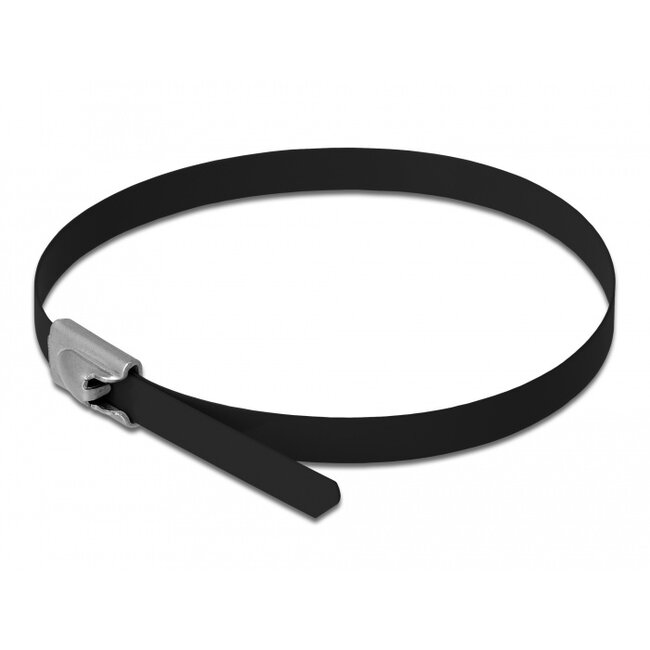 Delock Stainless Steel Cable Ties L 400 x W 4.6 mm black 10 pieces
