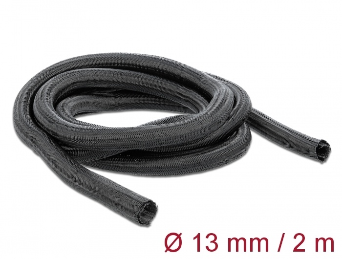 Delock Braided Sleeve self-closing 2 m x 13 mm black |