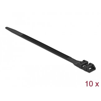 DeLOCK Delock Cable Tie with Double Locking L 190 x W 9 mm black 10 pieces