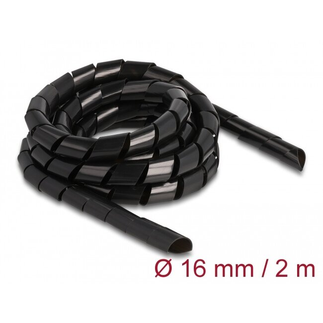 Delock Spiral Hose flexible 2 m x 16 mm black