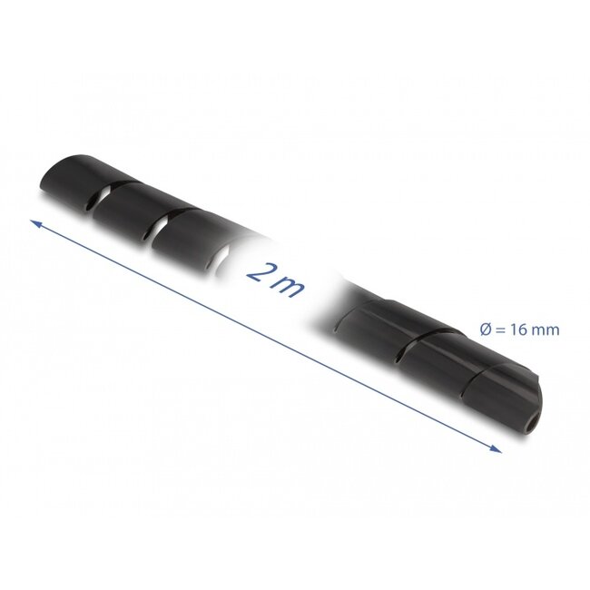 Delock Spiral Hose flexible 2 m x 16 mm black