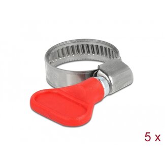 DeLOCK Delock Butterfly Hose Clamp stainless steel 400 SS 16 - 25 mm 5 pieces red
