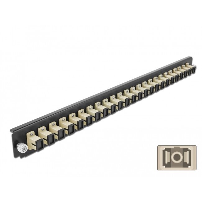 Delock 19″ Splice Box Front Panel 24 port SC Simplex beige