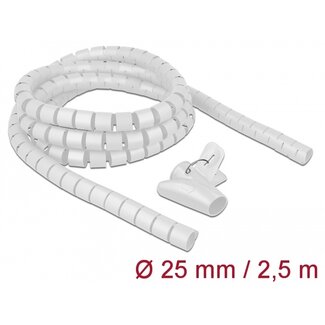 DeLOCK Delock Spiral Hose with Pull-in Tool 2.5 m x 25 mm white