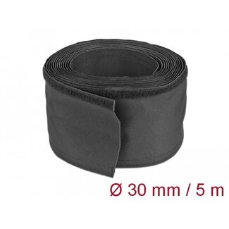 DeLOCK Delock Woven Sleeve with Hook-and-Loop Fastener heat-resistant 5 m x 30 mm black