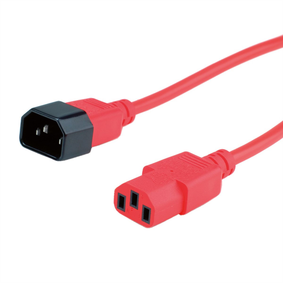 ROLINE Apparaatstekker C13-C14 verlengkabel 1,8m Rood