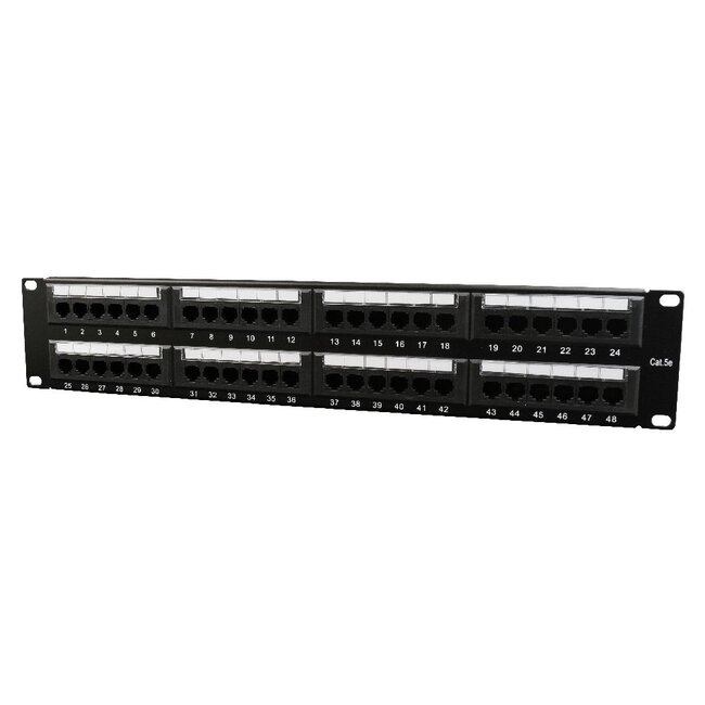 Cat5e 48-poorts patchpanel met kabelorganizer