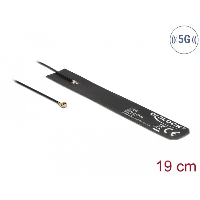 Delock 5G LTE Antenna I-PEX Inc., MHF® I compatible plug 0 - 4 dBi omnidirectional FPC
