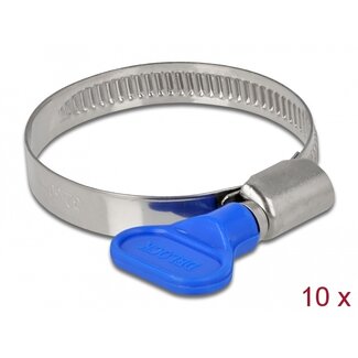 DeLOCK Delock Butterfly Hose Clamp 32 - 50 mm 10 pieces blue