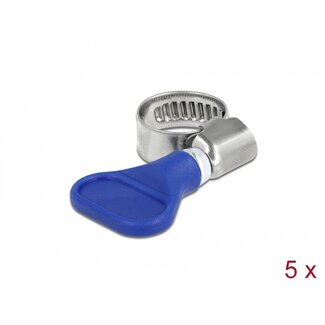 DeLOCK Delock Butterfly Hose Clamp stainless steel 400 SS 10 - 16 mm 5 pieces blue