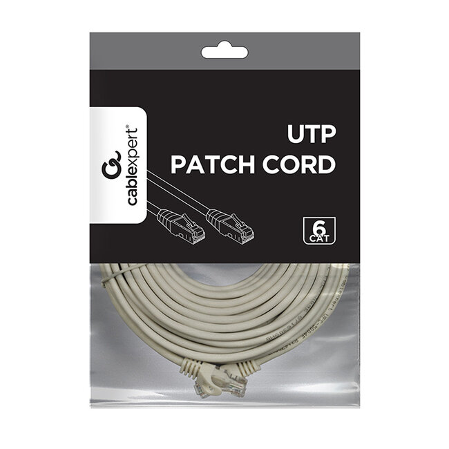 UTP Cat6 patchkabel, 10 m, grijs
